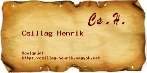 Csillag Henrik névjegykártya